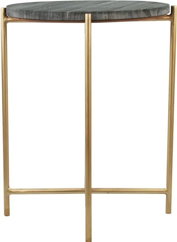 Frattamaggiore Gray and Gold Side Table