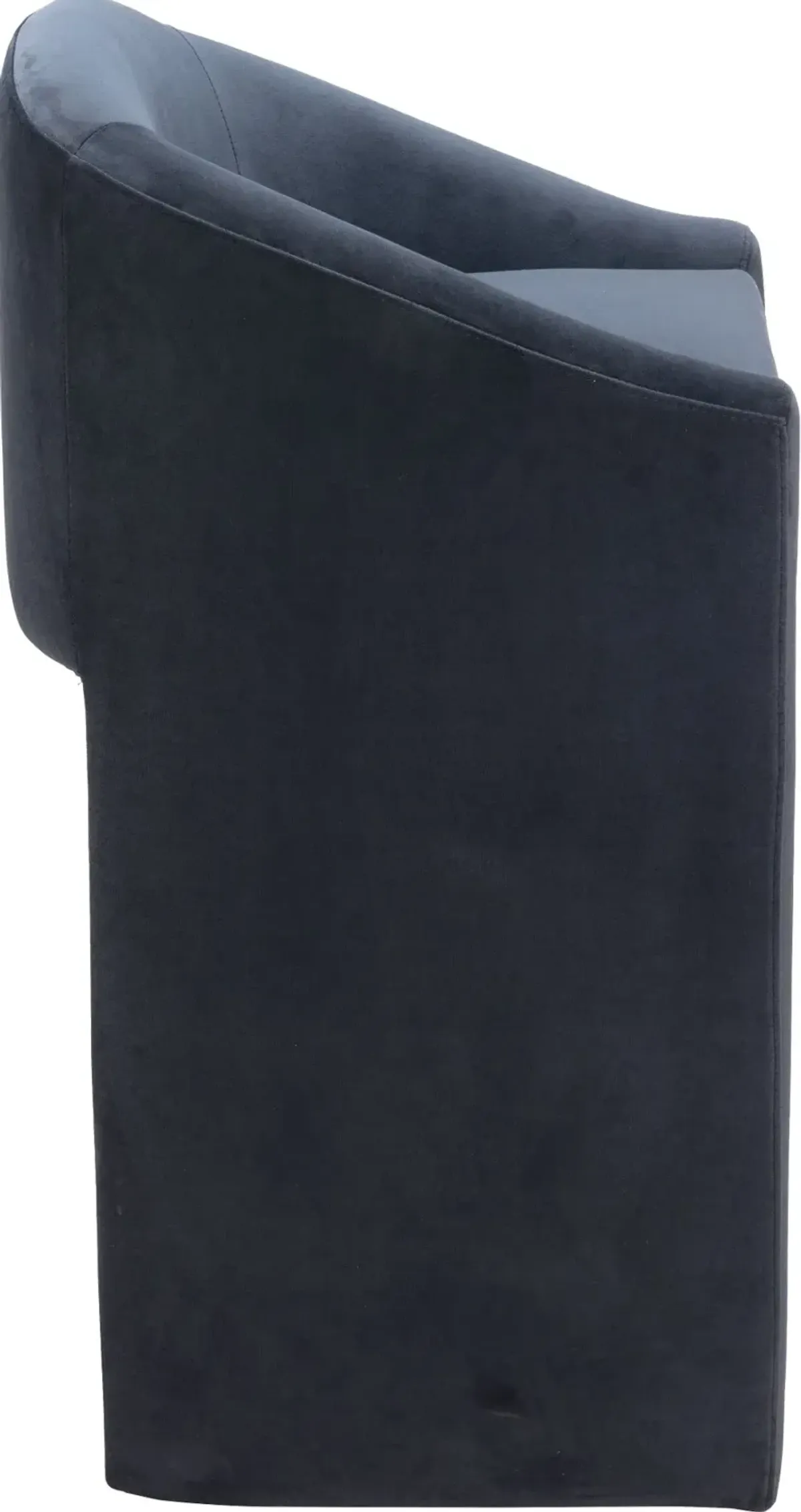 Meda Midnight Gray Velvel Barstool