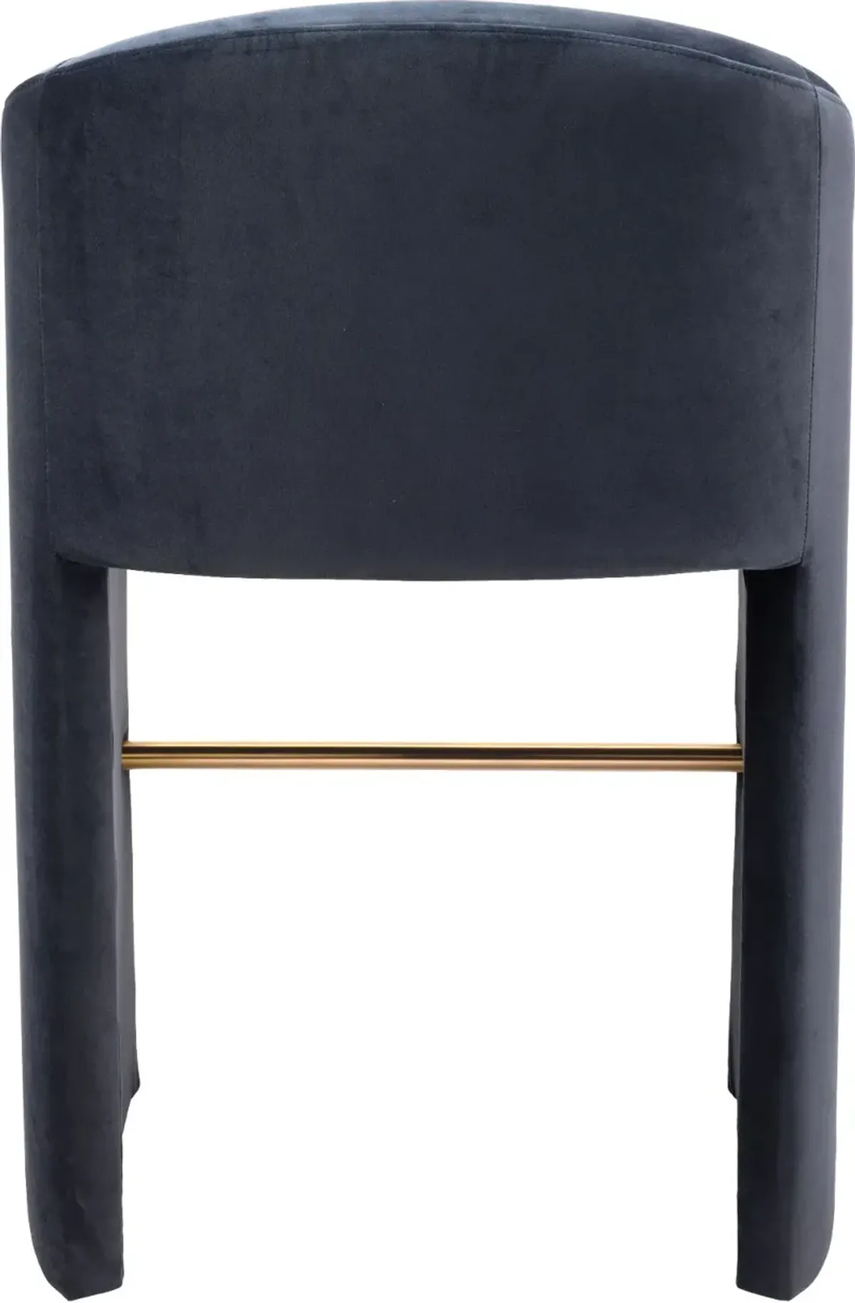 Meda Midnight Gray Velvel Barstool