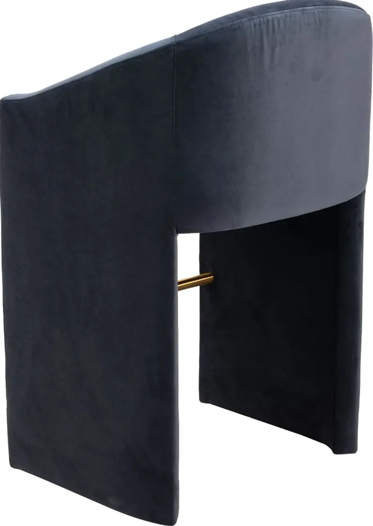 Meda Midnight Gray Velvel Barstool