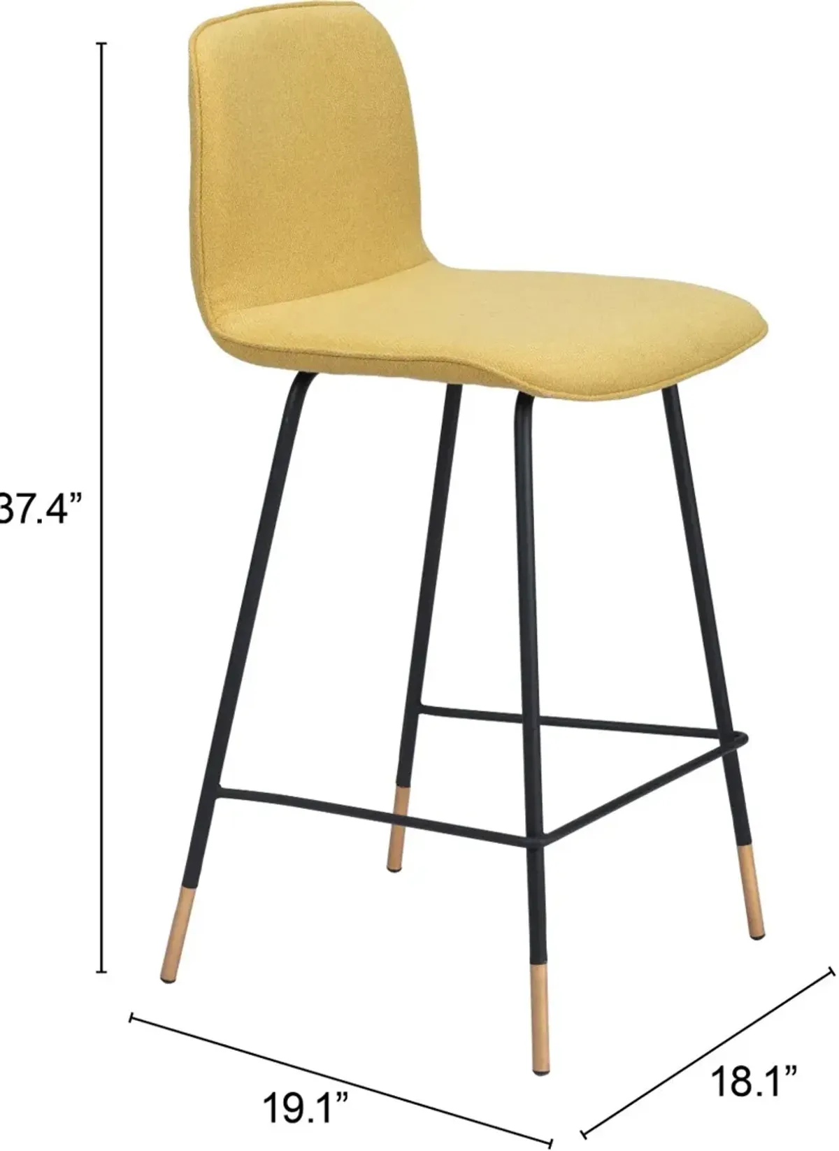 Grumo Counter Stool Yellow