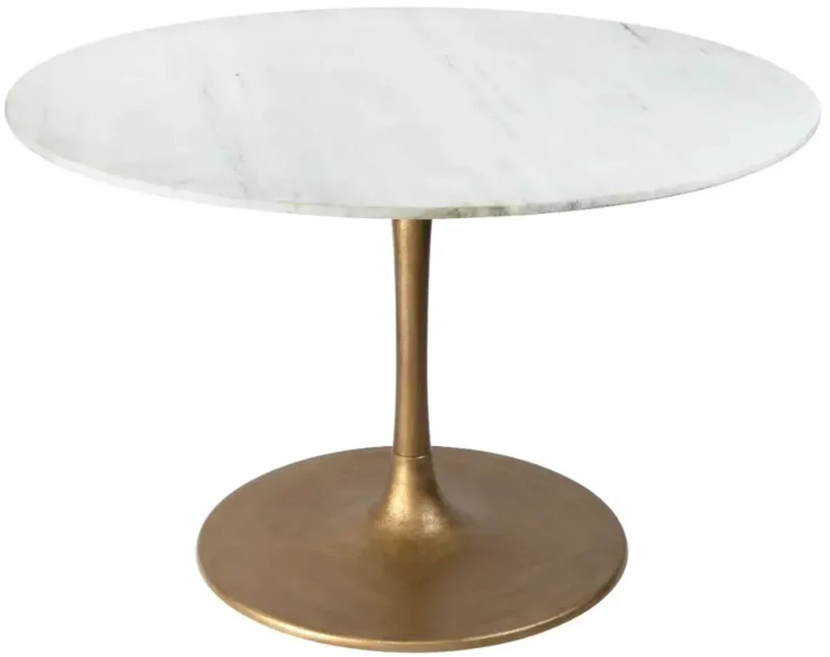 Biassono White Marble Round Dining Table