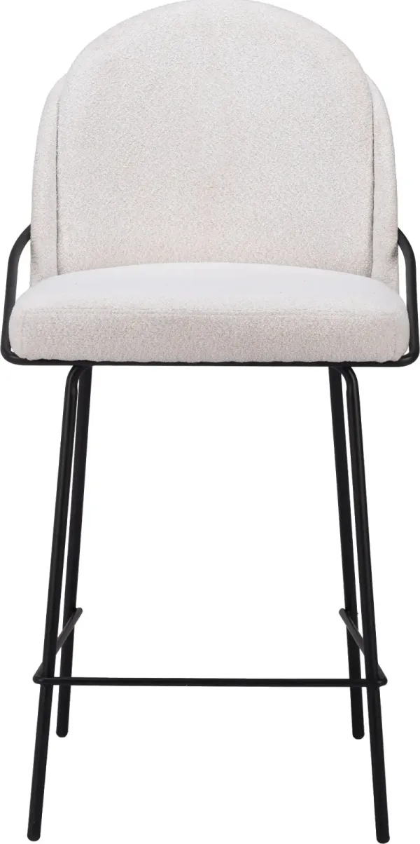 Baranzate Ivory Shearling Counter Stool