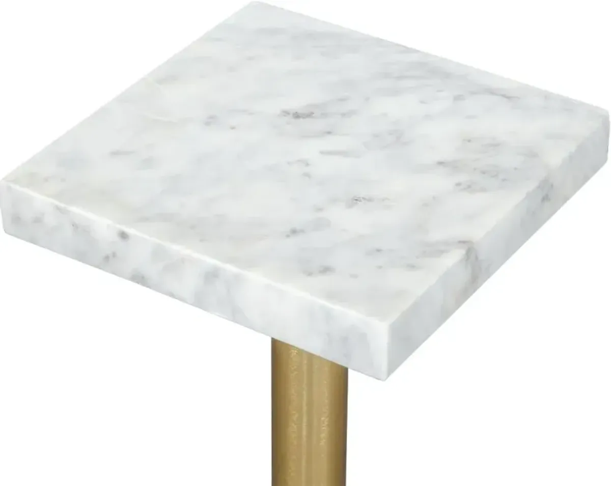 Fino White and Gold Side Table