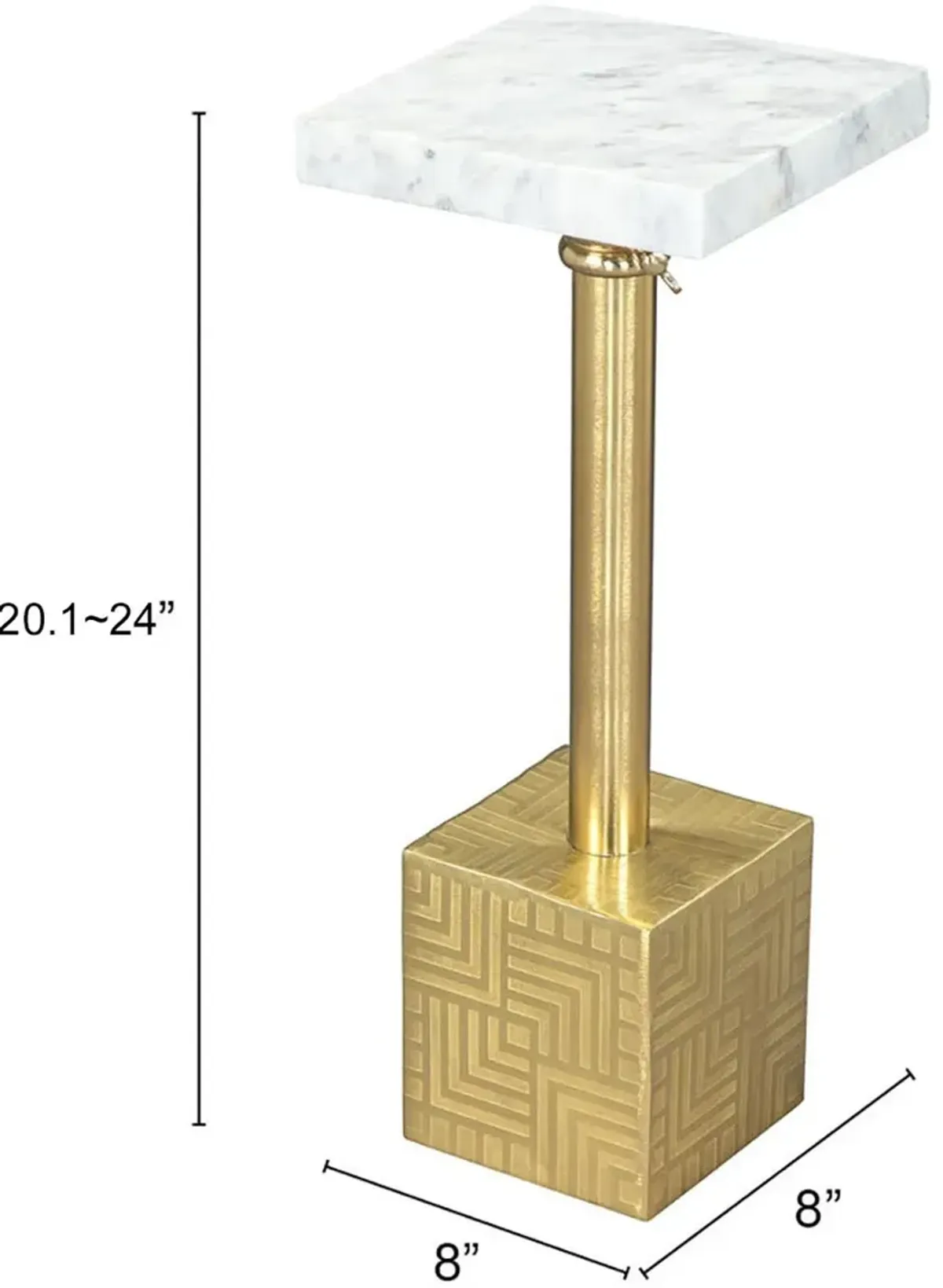 Fino White and Gold Side Table