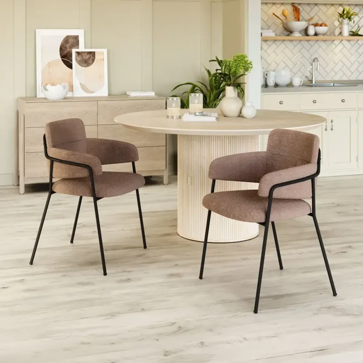 Pellestrina Brown Shearling Dining Chair