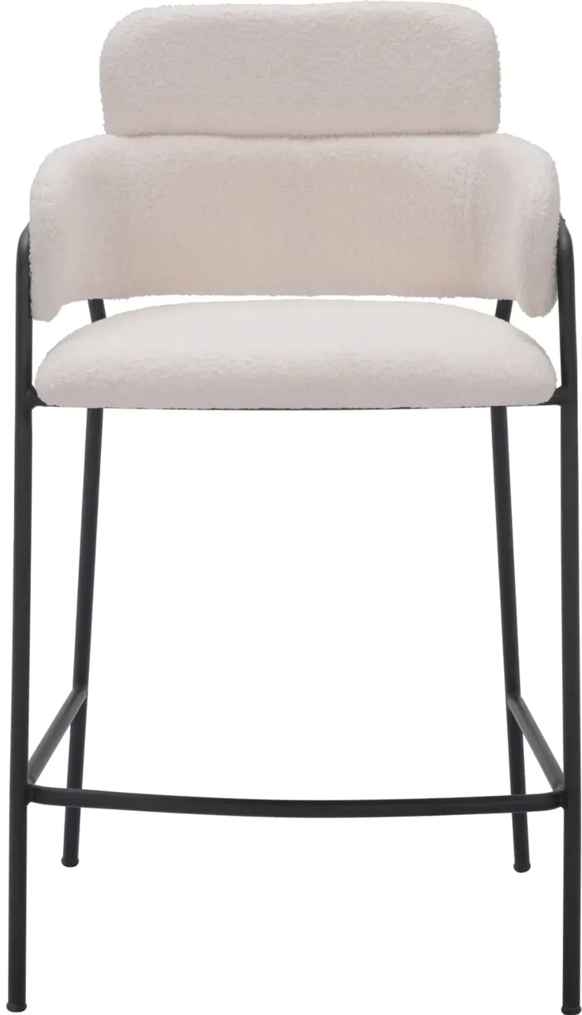 Pellestrina Cream Shearling Counter Stool