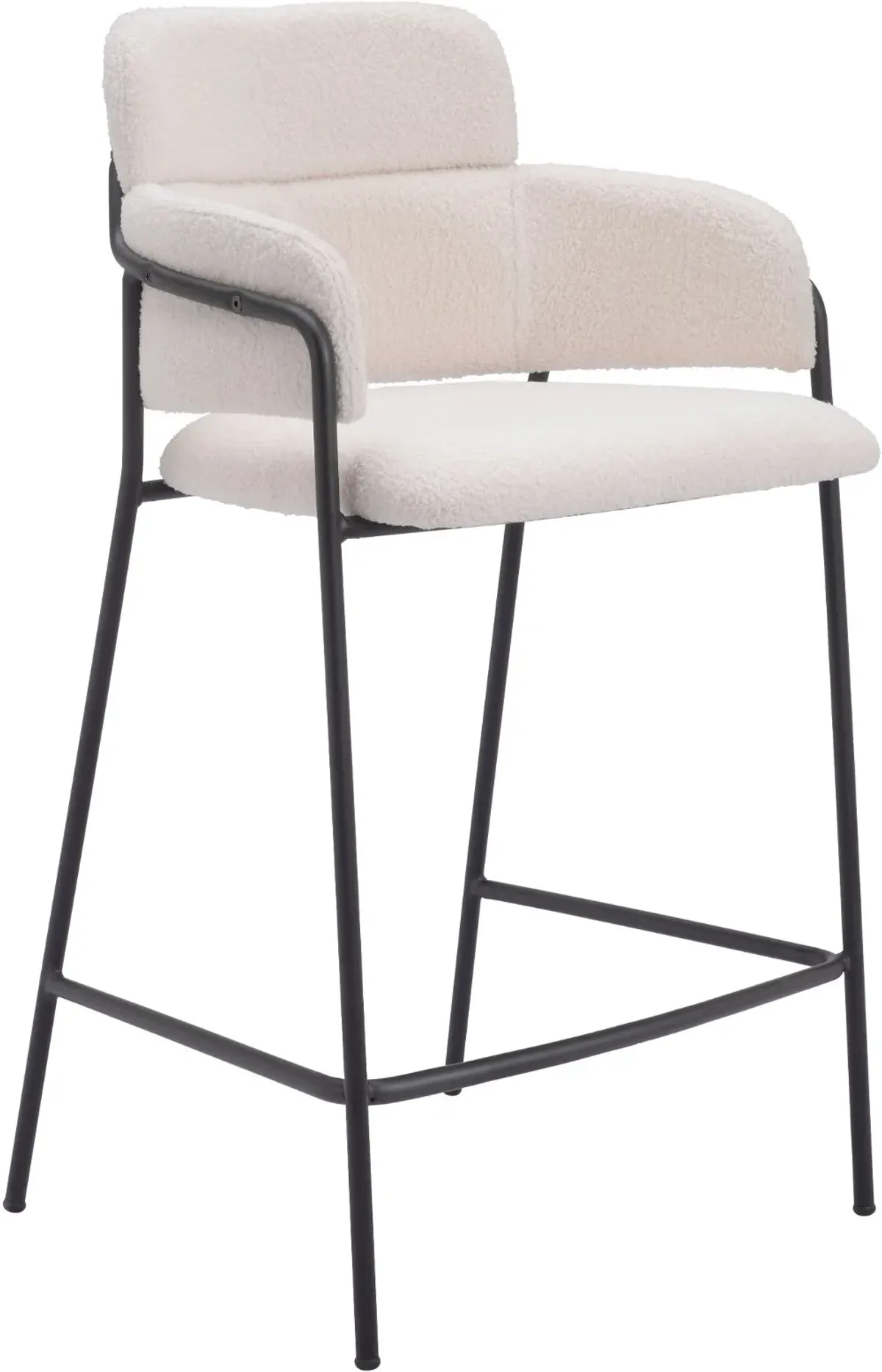 Pellestrina Cream Shearling Counter Stool