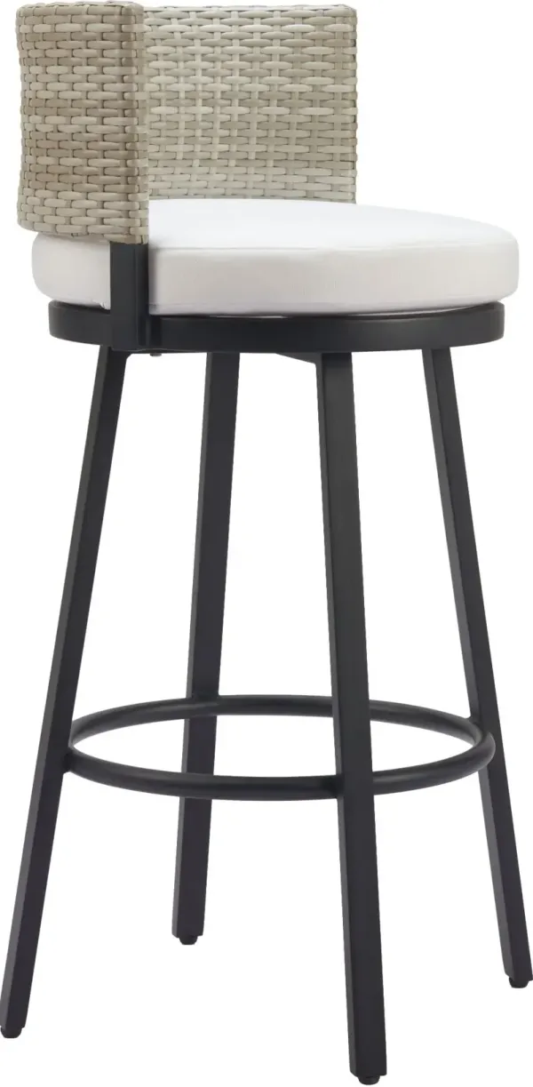 Paris Wave White Outdoor Barstool