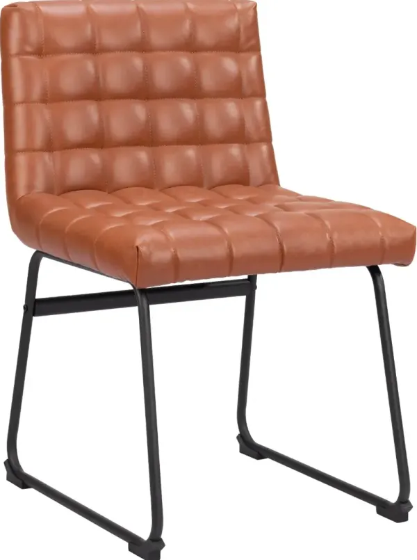 Aubervilliers Brown Faux Leather Dining Chair