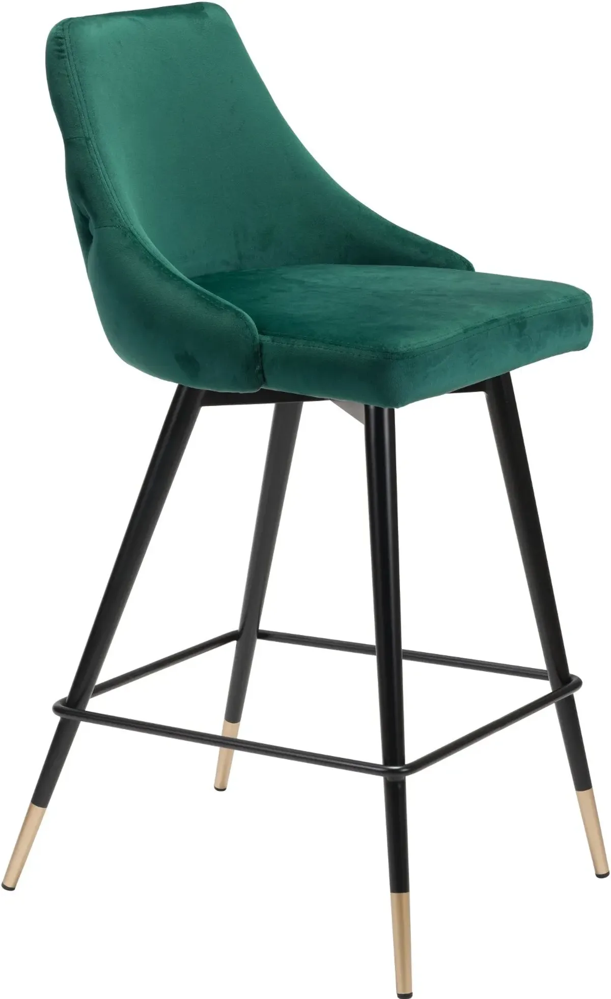 Drancy Green Velvet Counter Stool