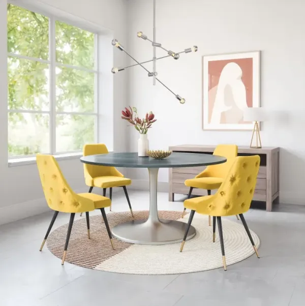 Drancy Yellow Velvet Dining Chair
