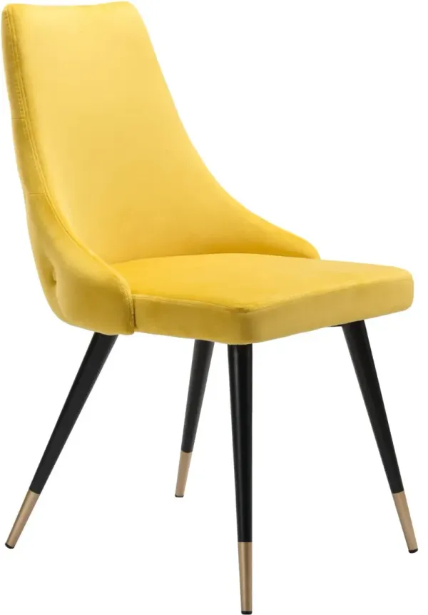 Drancy Yellow Velvet Dining Chair