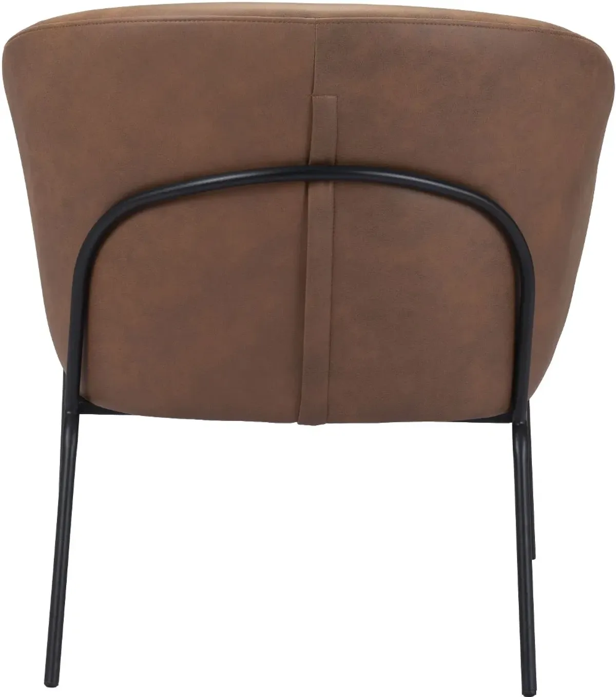 Le Brown Faux Leather Accent Chair