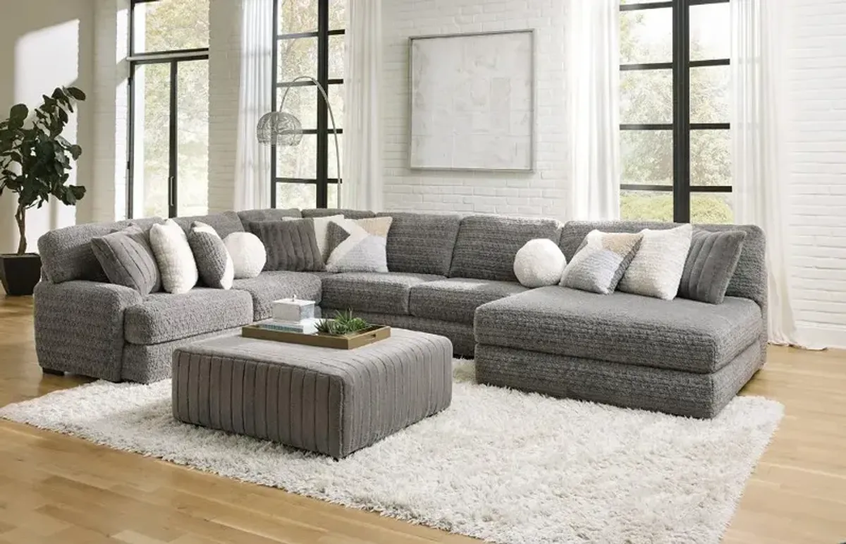 Hendrix Gray 3 Piece Sectional with Double Chaise