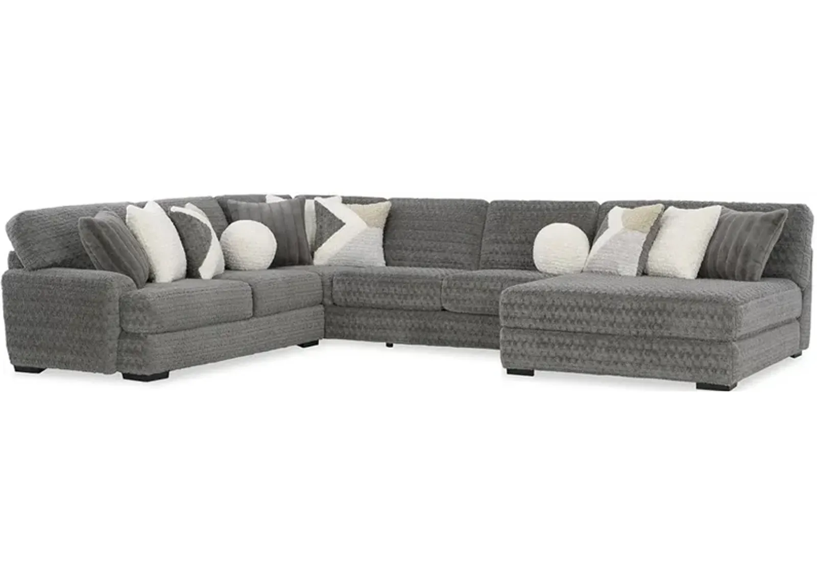 Hendrix Gray 3 Piece Sectional with Double Chaise