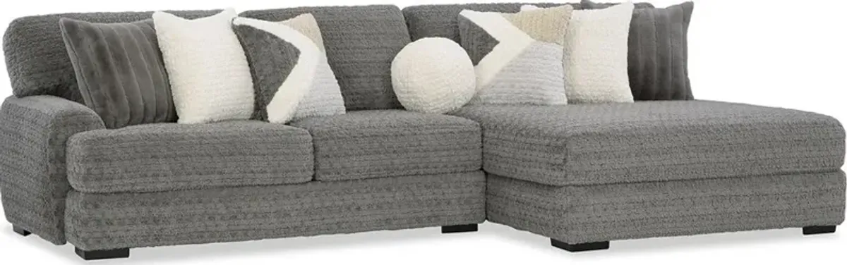 Hendrix Gray 2 Piece Sectional with Double Chaise