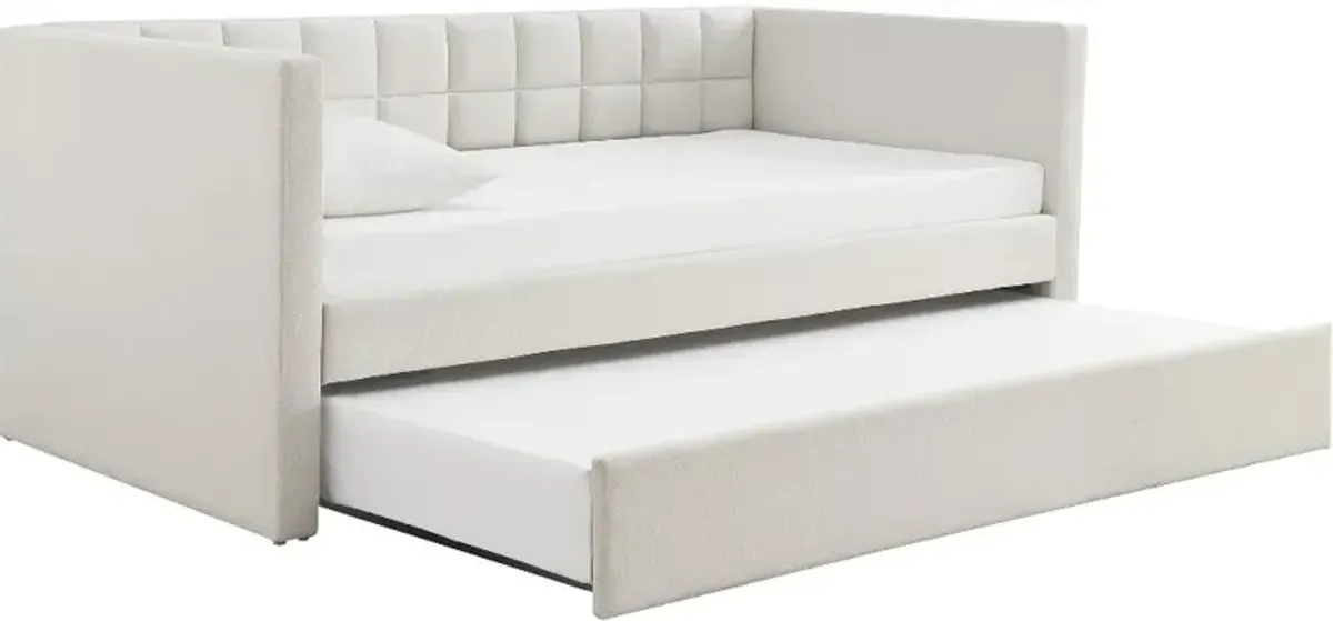 Claudia Ivory Upholstered Twin Daybed with Trundle