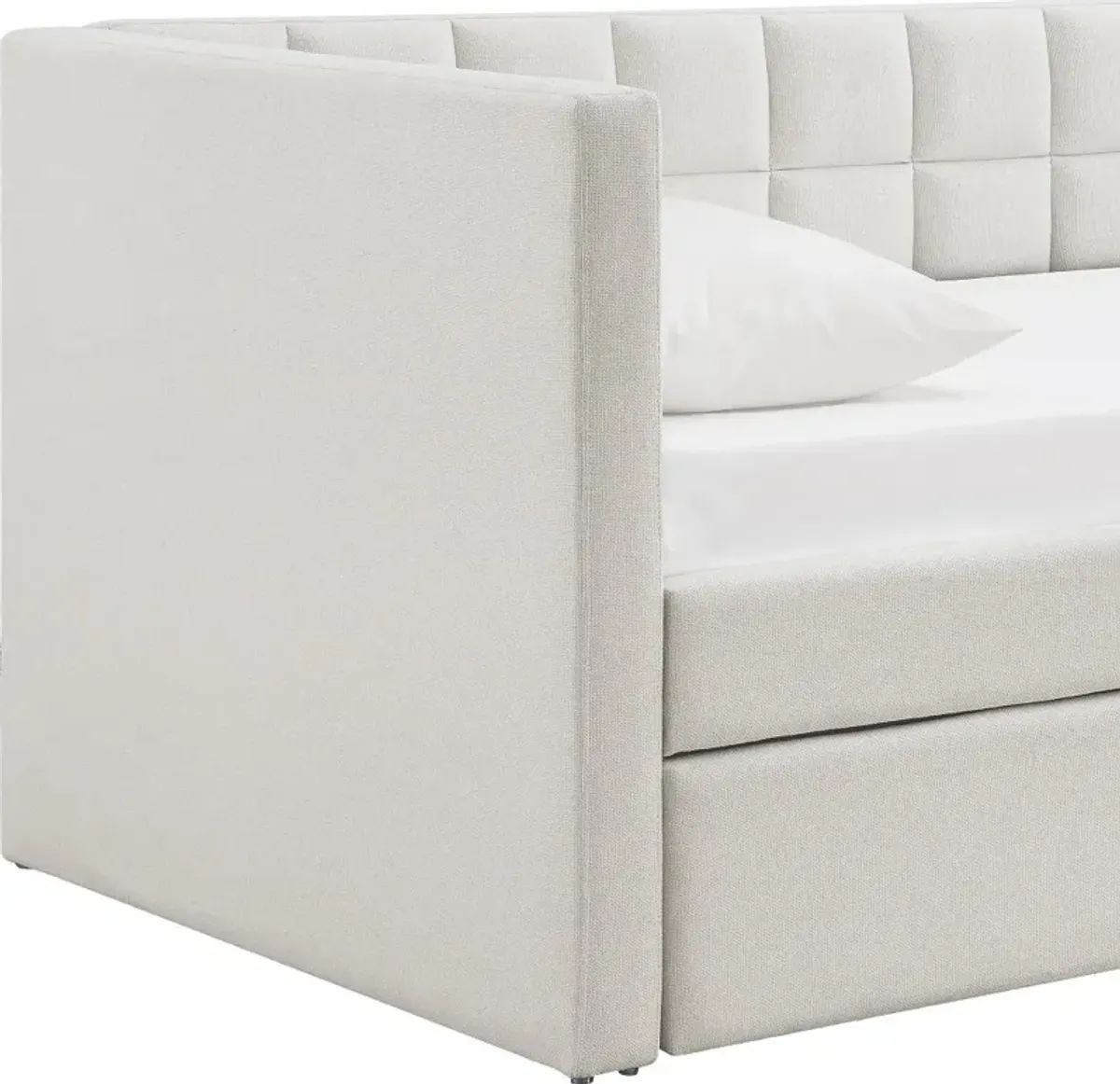 Claudia Ivory Upholstered Twin Daybed with Trundle