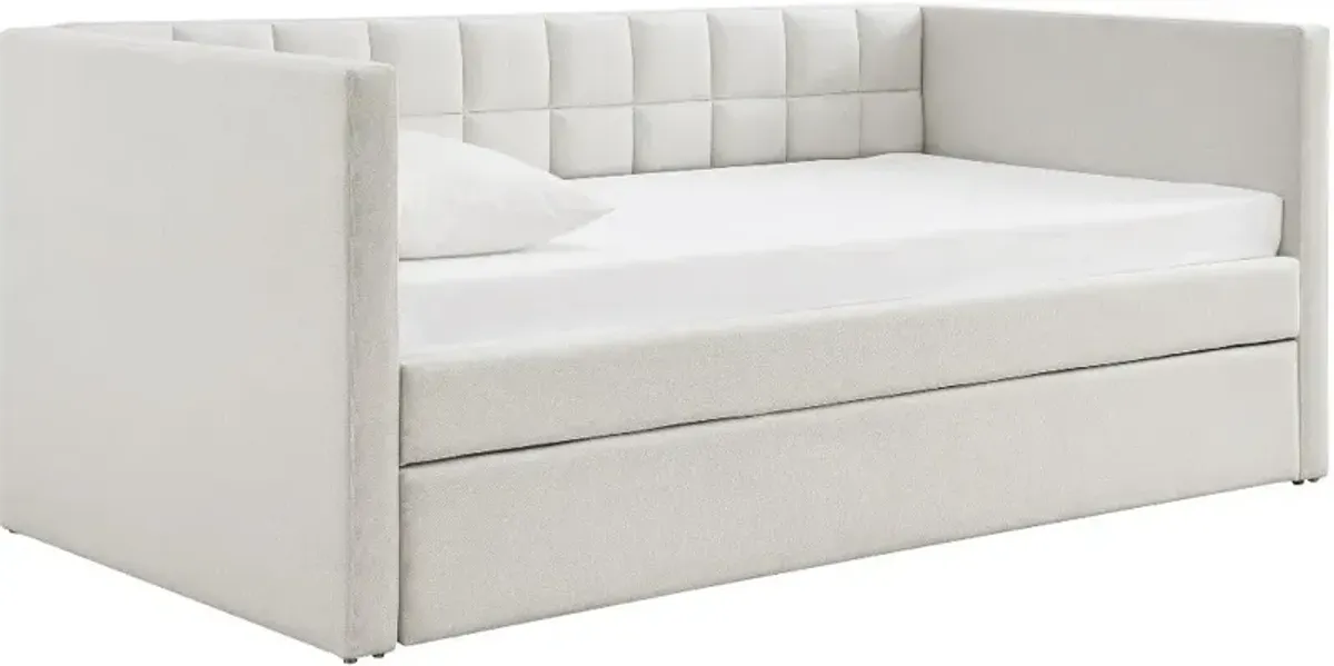 Claudia Ivory Upholstered Twin Daybed with Trundle