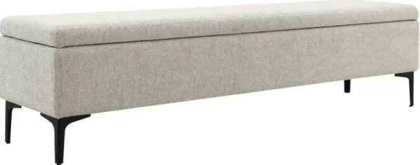 Britta Cream Upholstered 76" Wide Storage Bench