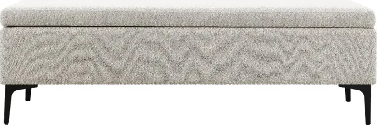 Britta Cream Upholstered 60" Wide Storage Bench