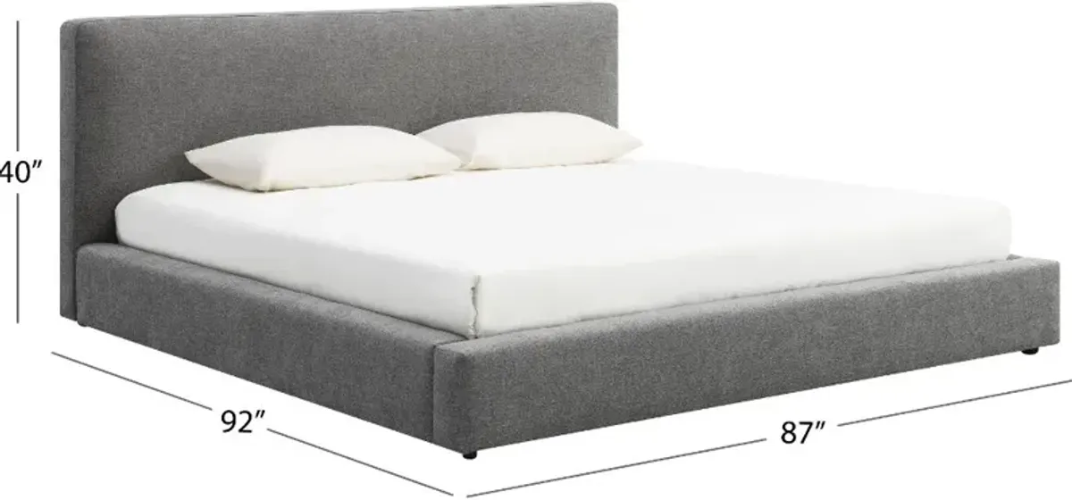 Lennox Gray Upholstered King Bed