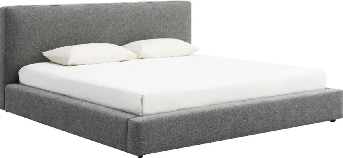 Lennox Gray Upholstered King Bed