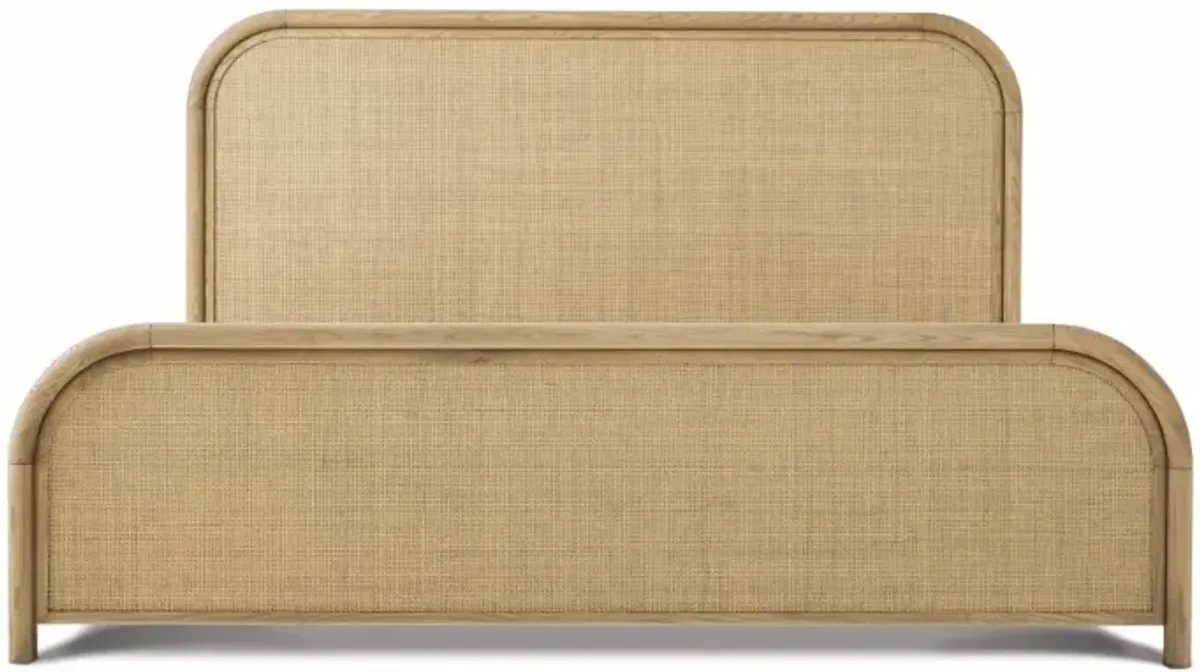 JoJo Fletcher Ella Light Brown Oak & Natural Cane King Bed