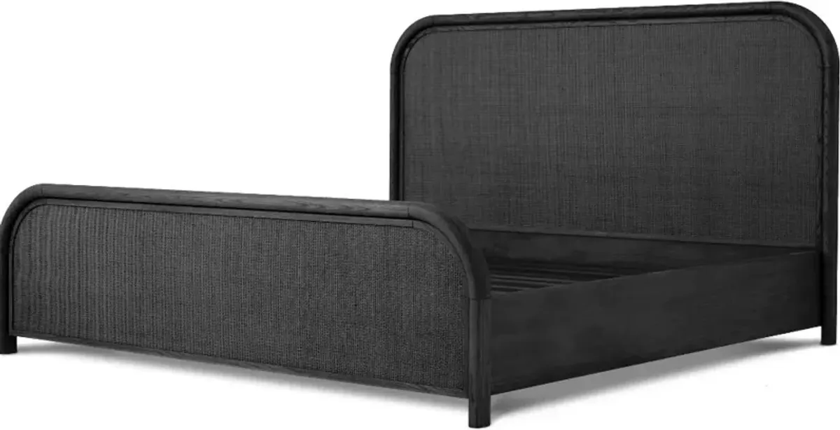 JoJo Fletcher Ella Black Oak & Natural Cane Queen Bed