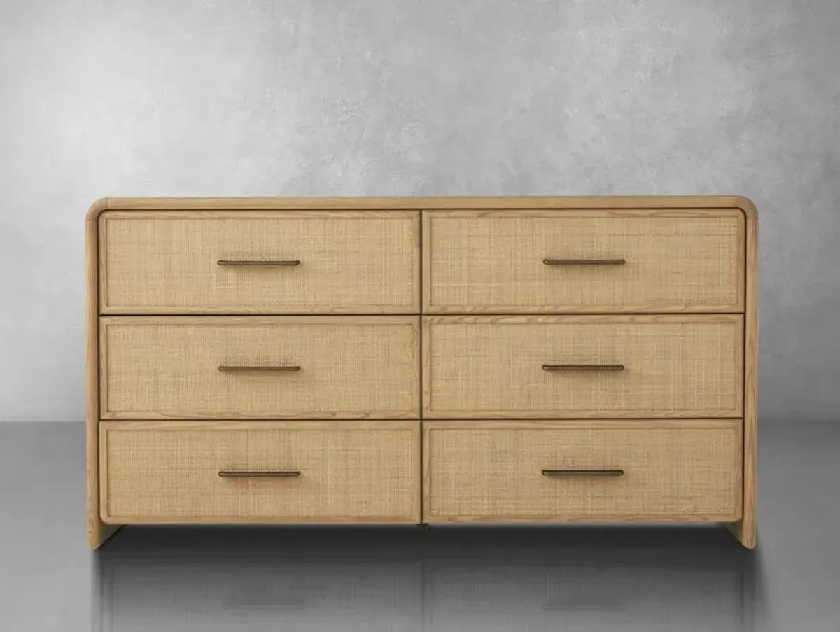 JoJo Fletcher Ella Light Brown Oak & Natural Cane Dresser