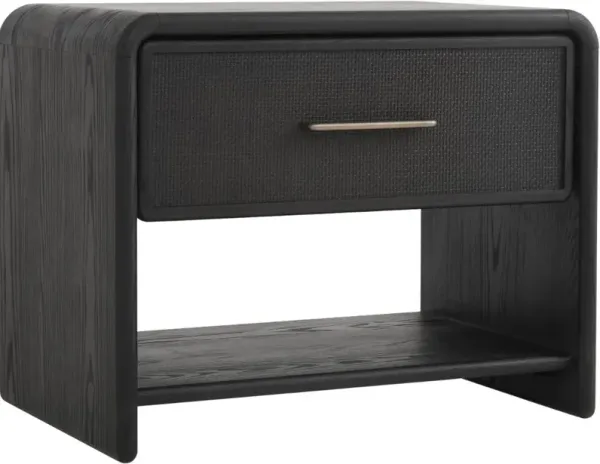 JoJo Fletcher Ella Black Oak & Natural Cane Nightstand