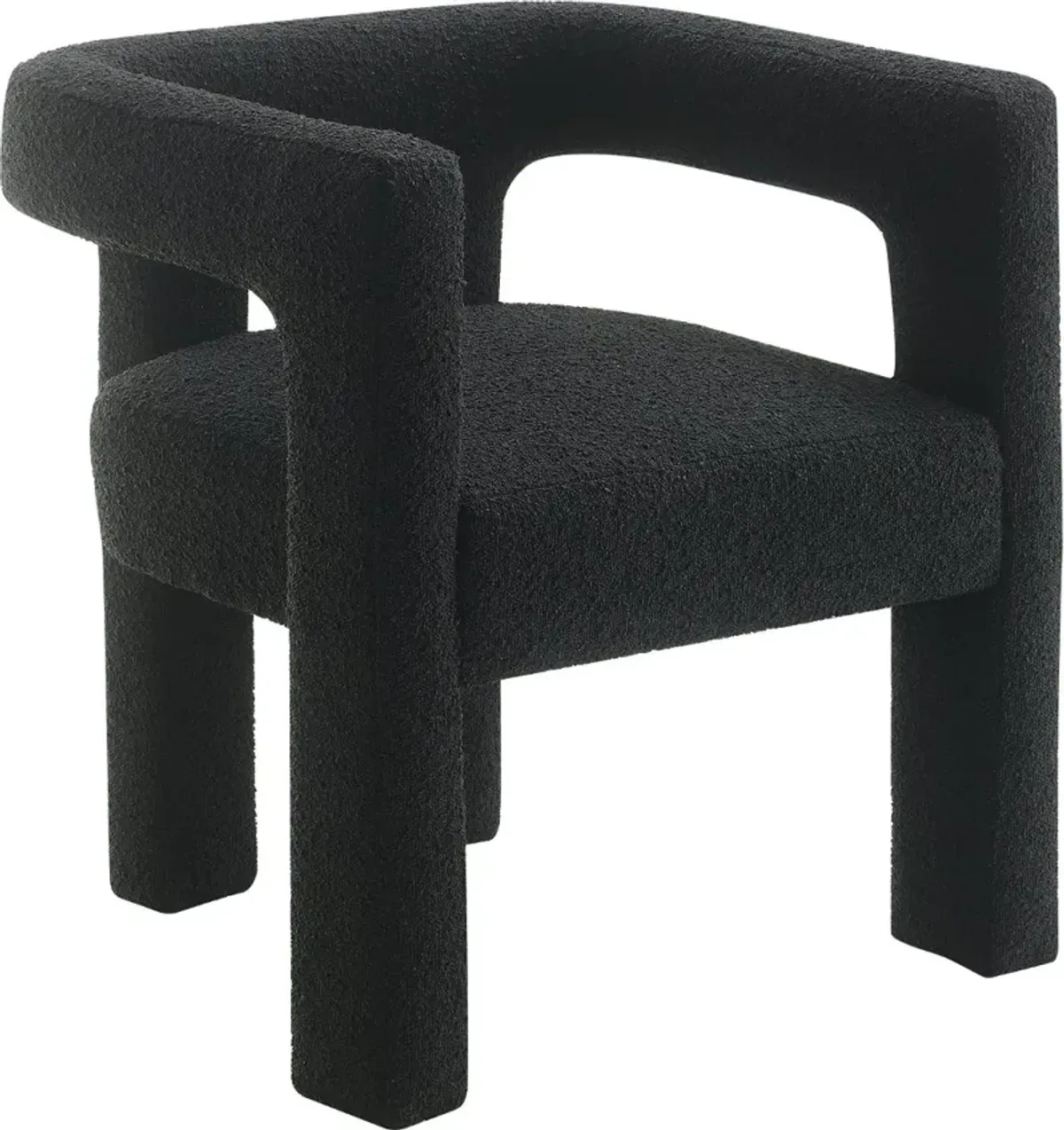 Cassie Black Boucle Dining Chair