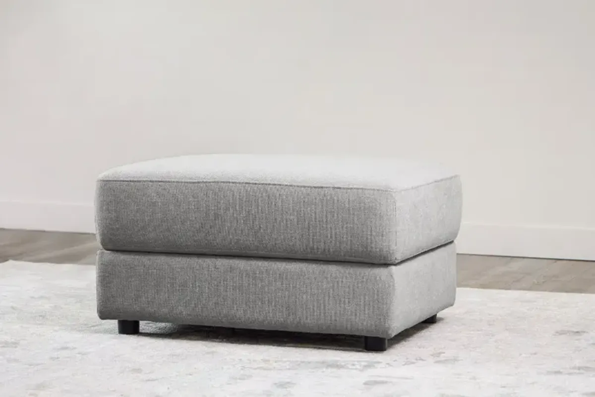 Ellie Light Gray Square Ottoman