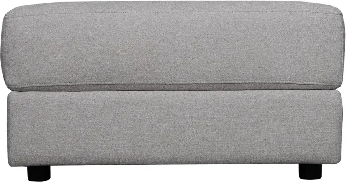 Ellie Light Gray Square Ottoman
