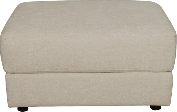 Ellie Light Gray Square Ottoman
