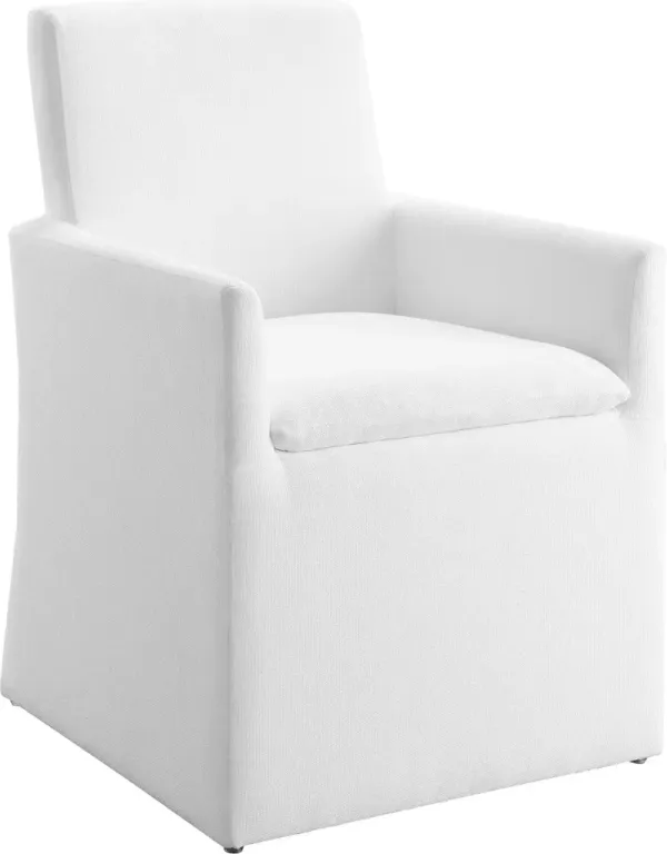 Mariana White Stain-Resistant Upholstered Dining Armchair