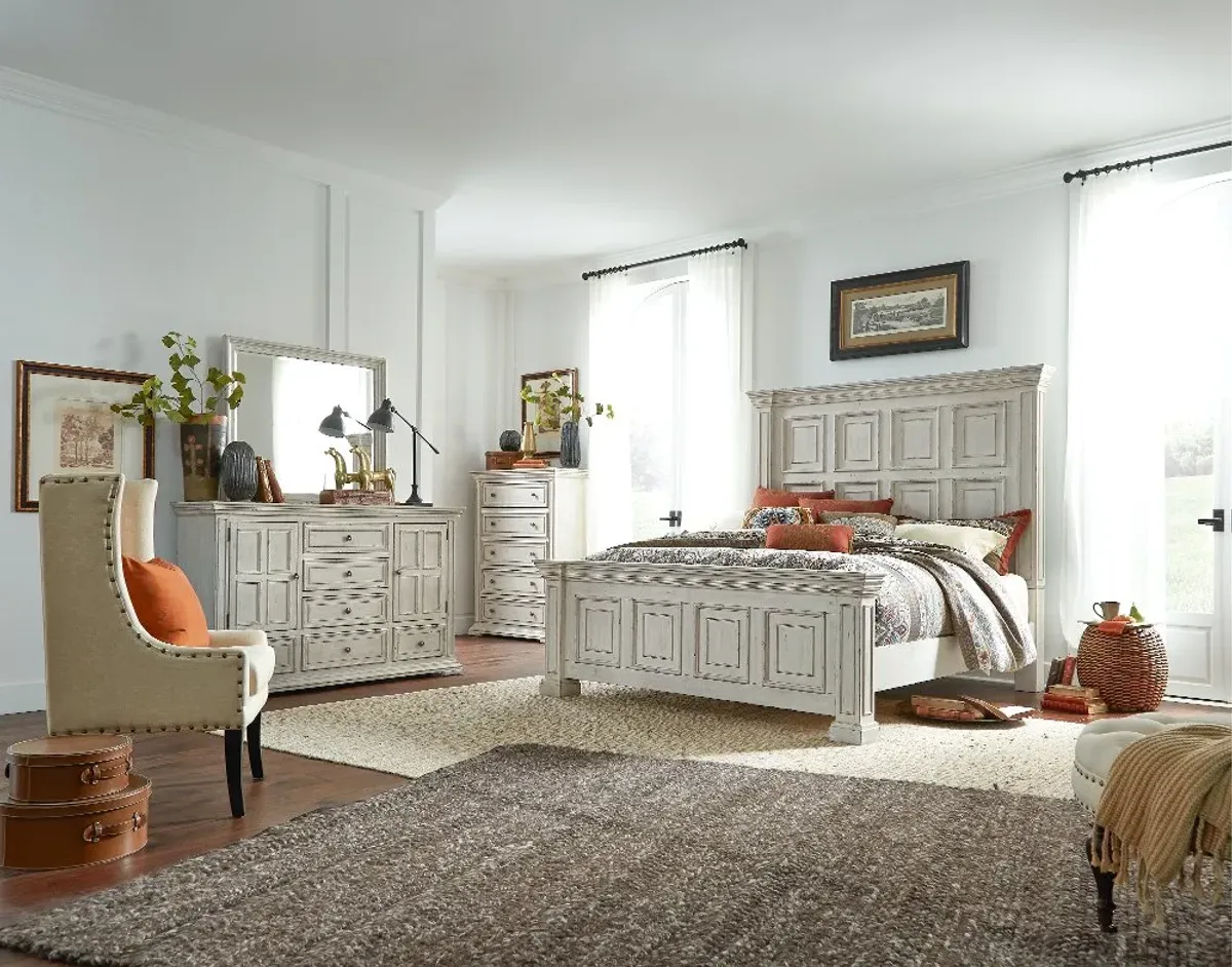 Big Valley White Queen Bed