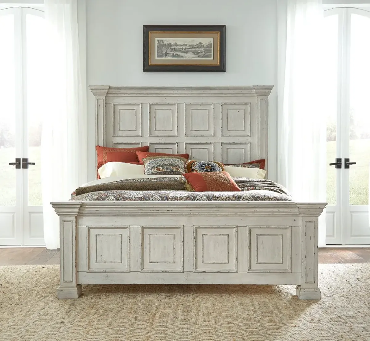 Big Valley White Queen Bed