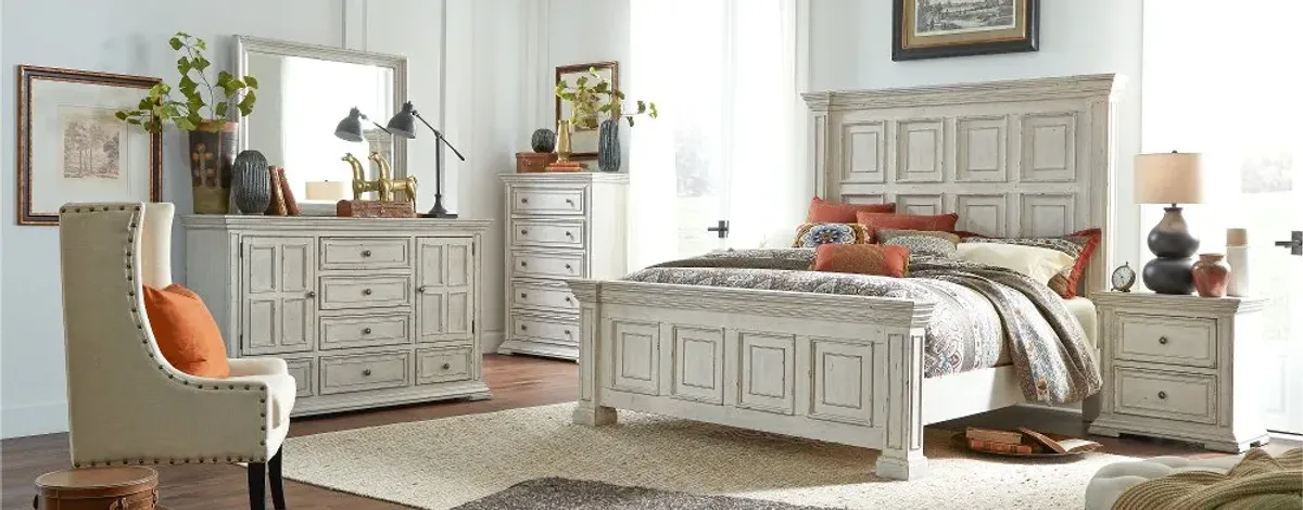 Big Valley White Queen Bed