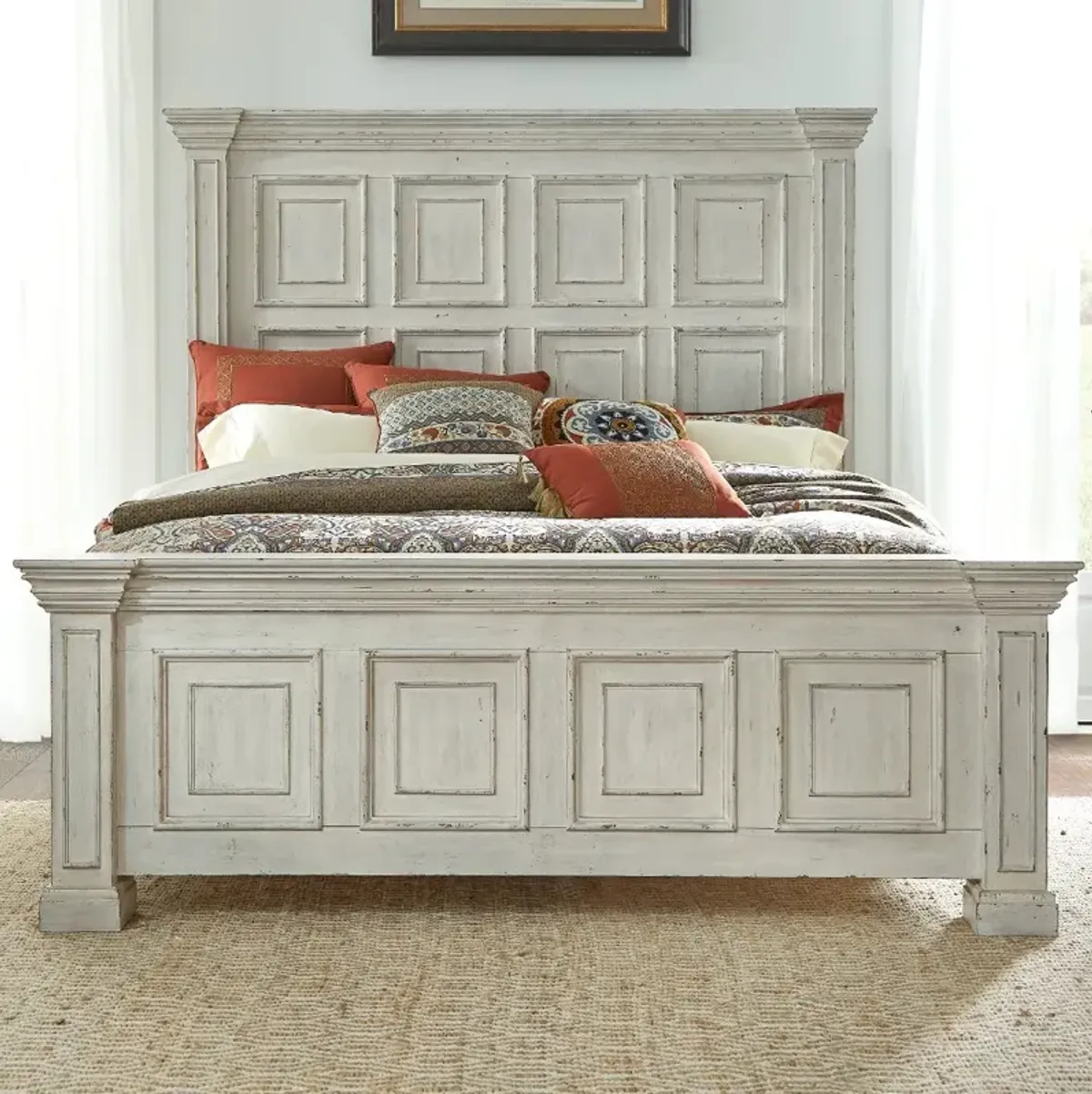 Big Valley White Queen Bed