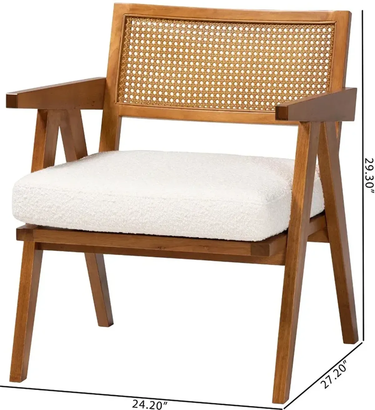 Jetsam Cream Boucle and Walnut Armchair