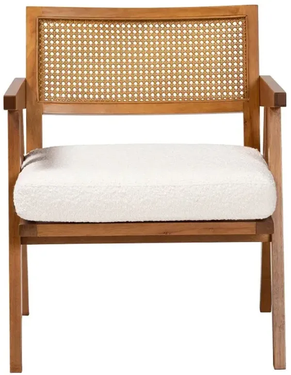 Jetsam Cream Boucle and Walnut Armchair