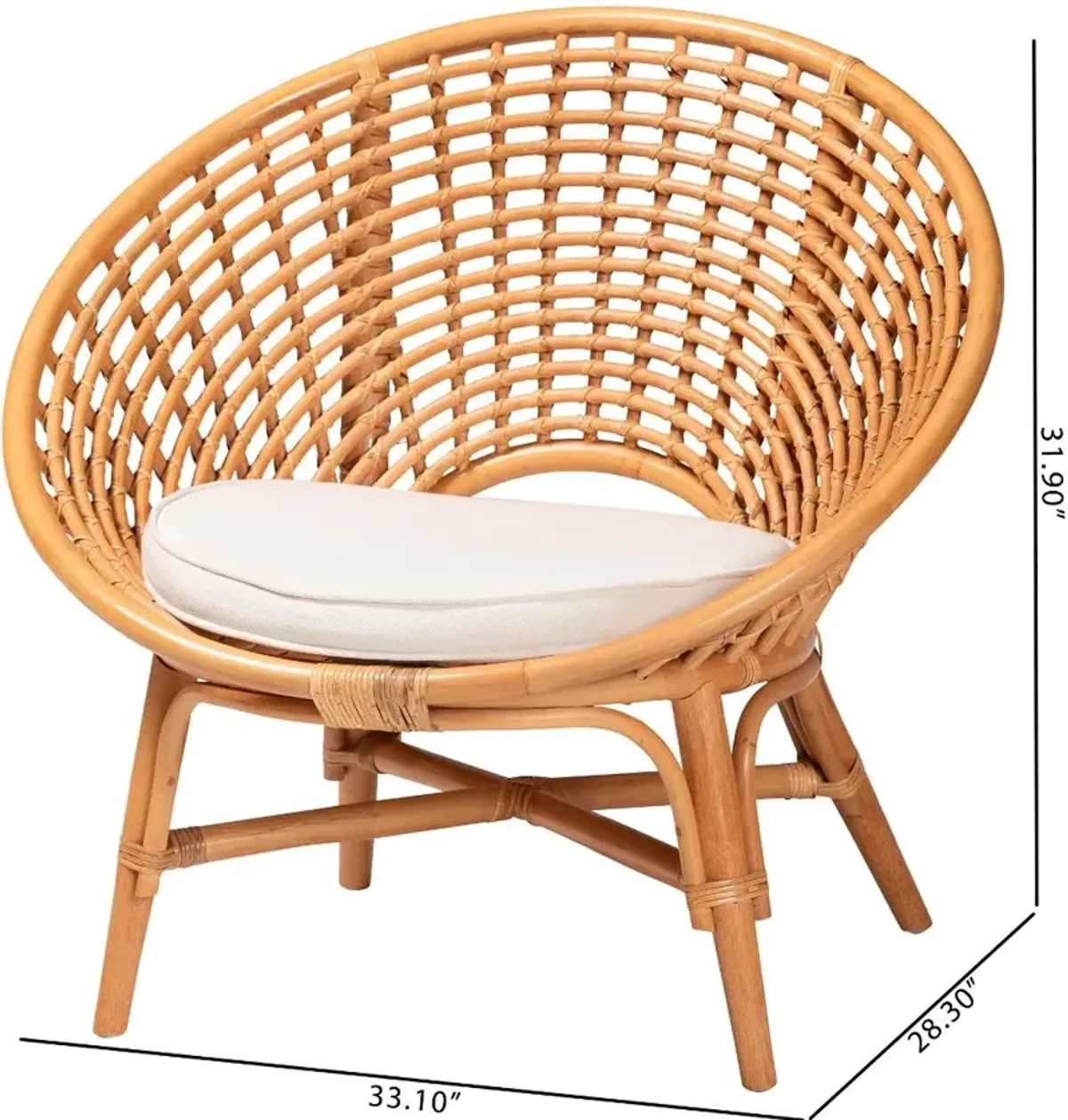 Aerin Natural Rattan Accent Chair
