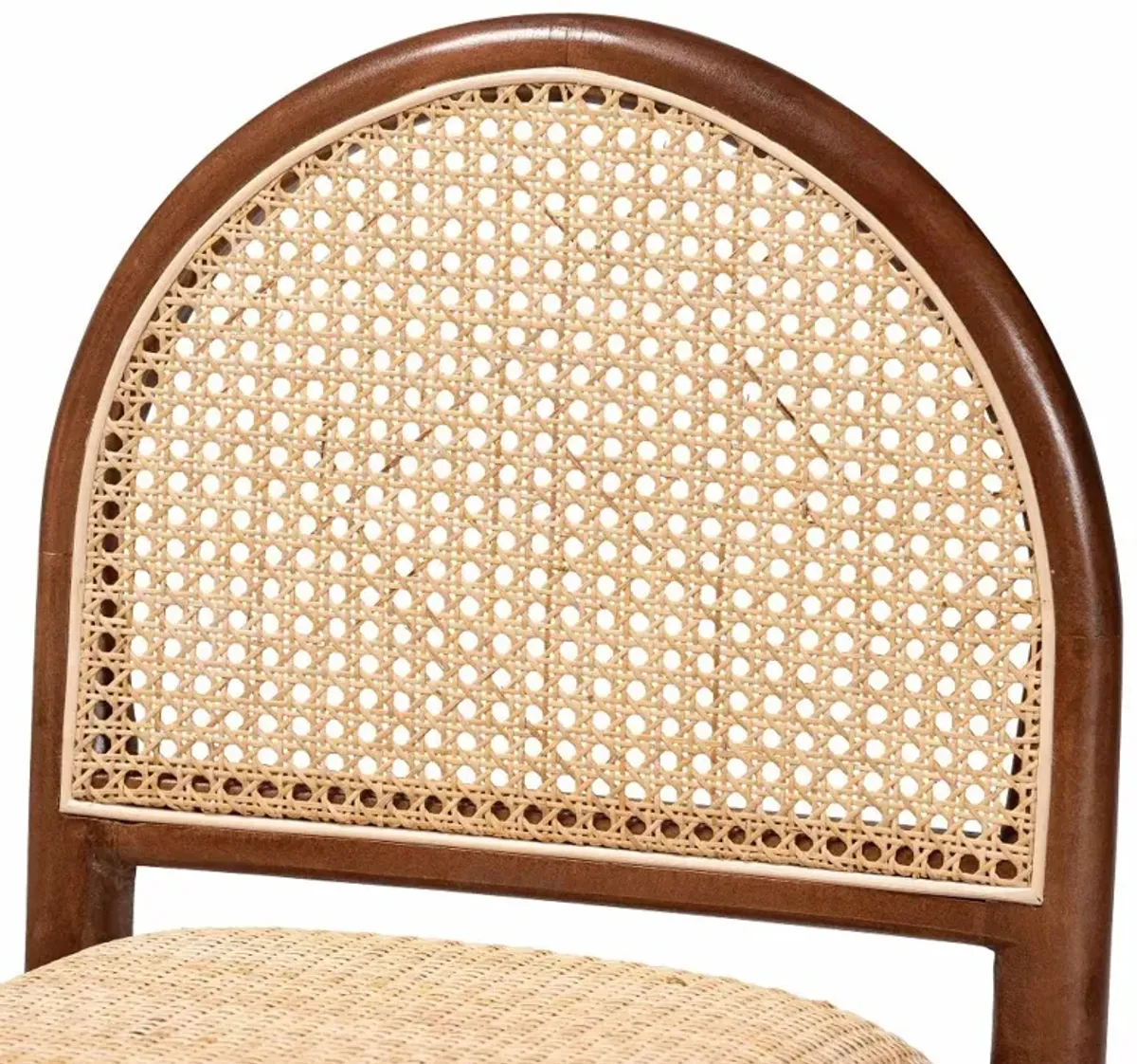 Maryland Natural Rattan and Acacia Wood Counter Stool