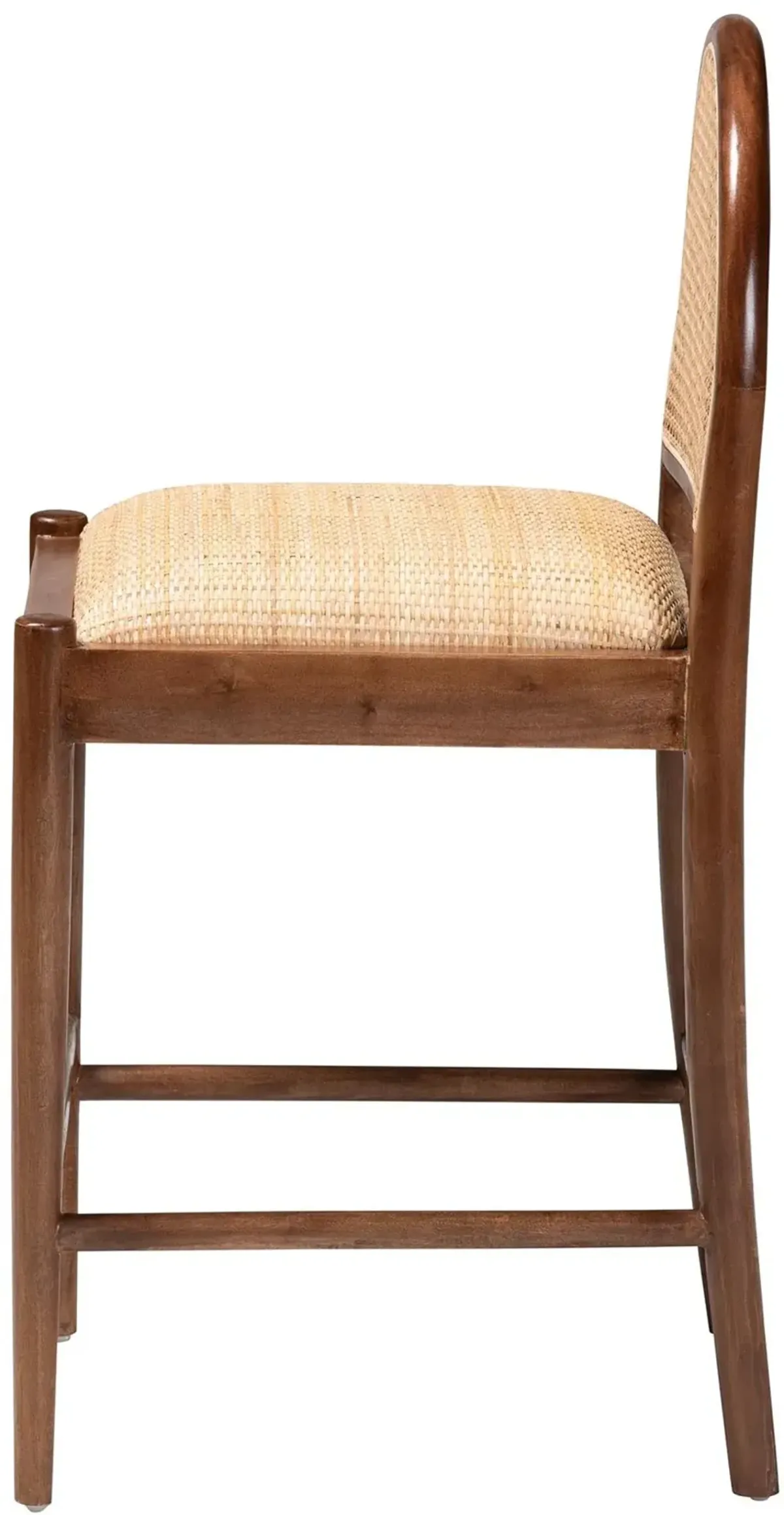 Maryland Natural Rattan and Acacia Wood Counter Stool