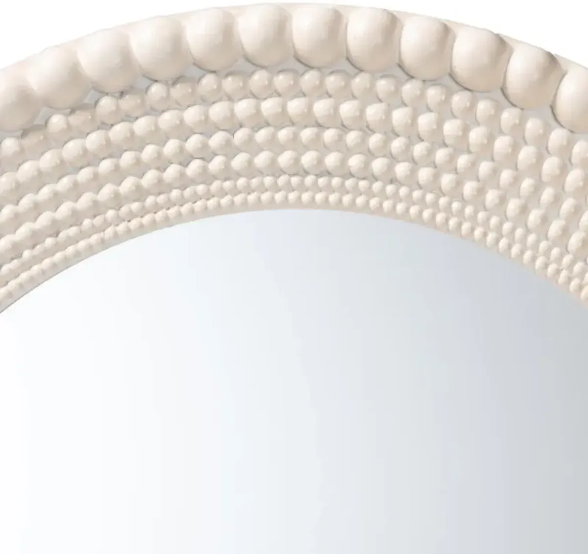 Grazia Pearl White Round Accent Mirror