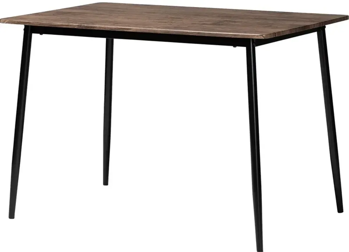 Dalair Industrial Wood and Metal Dining Table