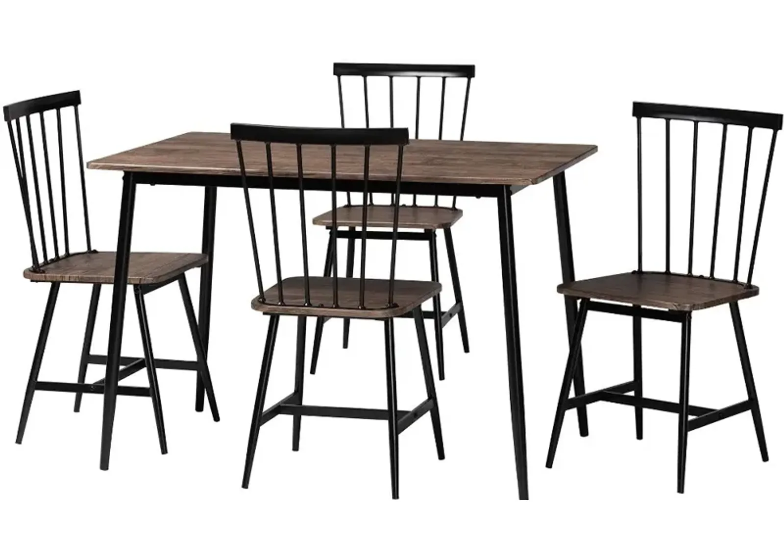 Cardinal Industrial Wood and Metal 5-Piece Dining Set