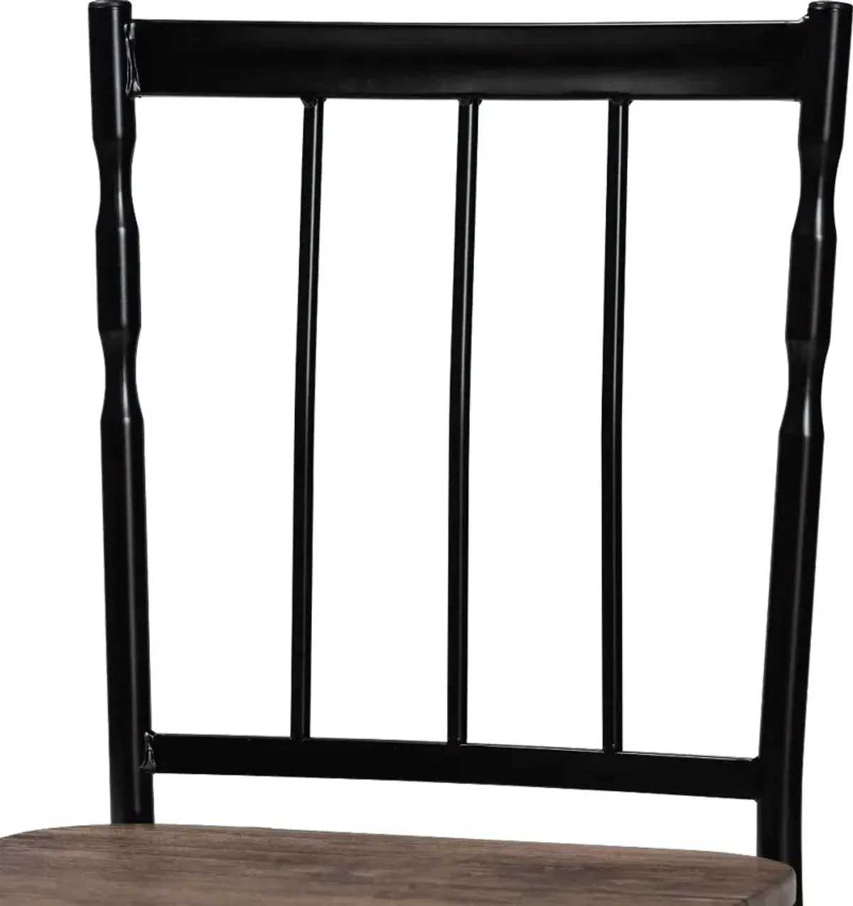 Nevan Industrial Brown and Black Metal 5-Piece Dining Set